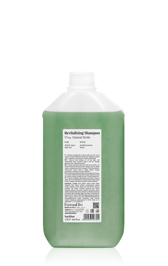 BACK BAR REVITALIZING SHAMPOO N°04 - Natural Herbs Tank 5lt