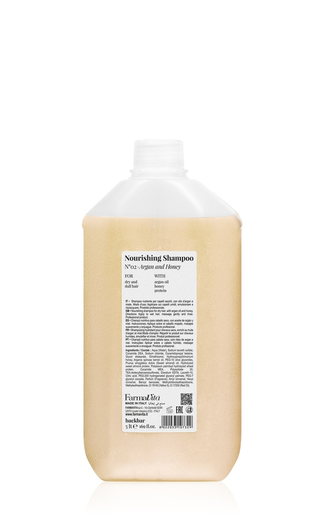BACK BAR NOURISING SHAMPOO N°02 - Argan and Honey Tank 5lt
