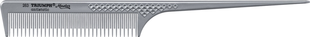Toupierstielkamm, 22cm 263/8,5" graumetallic ,,antistatic" 