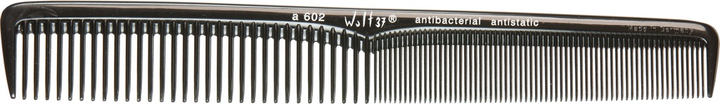 A 602 schwarz 17,8 cm Haarschneidekamm, feine und grobe Zahnweite, runder Rücken 
