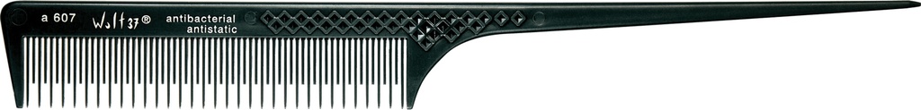 A 607 schwarz 22cm Stielkamm mit Toupierzahnung 