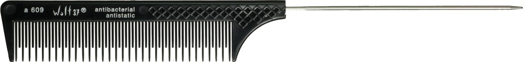 A 609 schwarz 21,8 cm Nadelstielkamm mit Toupierzahnung 