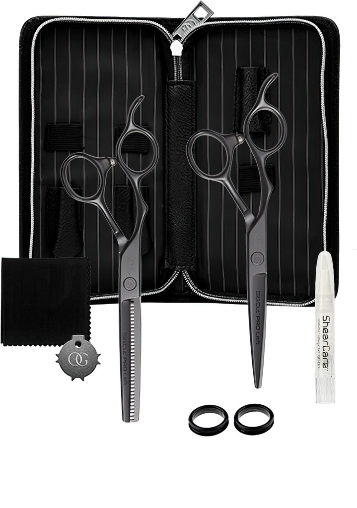 Olivia Garden SilkCut PRO Matt Black 2er Set HS 5,75''/MS 6,0'' EUR LH 