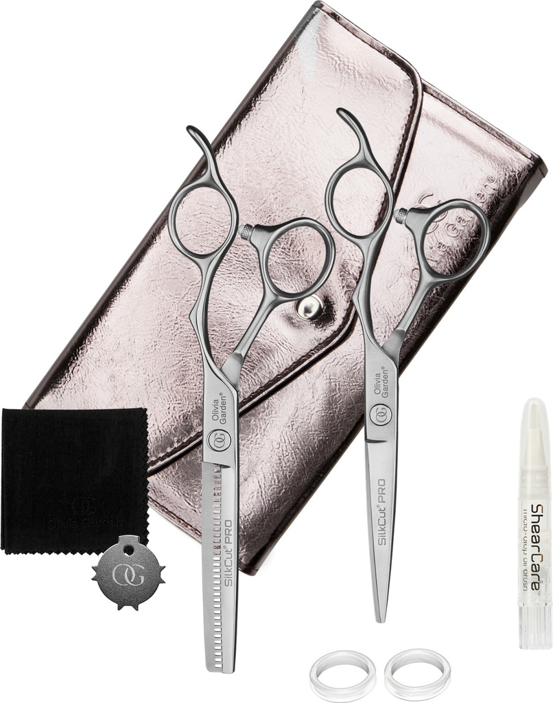 Olivia Garden SilkCut PRO Matt Silver 2er Set HS 5,75/MS 6,0" EUR (35) RH 