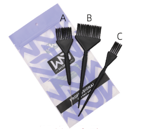 ND-13-01 Pinselset schwarz  A 21*4,7cm B 22,2*7cm C 22,2*2,7cm