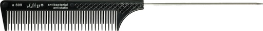 A 609 schwarz 21,8 cm Nadelstielkamm mit Toupierzahnung 